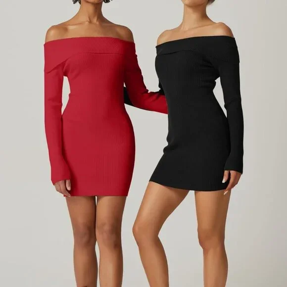 Women's Off Shoulder Ribbed Knit Sweater Dress Mini Long Sleeve Fall Trendy is available for purchase on au PAY Market - Imported Goods Online Store Co.Ltd. | au PAY Market - Online Women's Off Shoulder Ribbed Knit Sweater Dress Mini Long Sleeve Fall Trendy is available for purchase on au PAY Market - Imported Goods Online Store Co.Ltd. | au PAY Market - Online